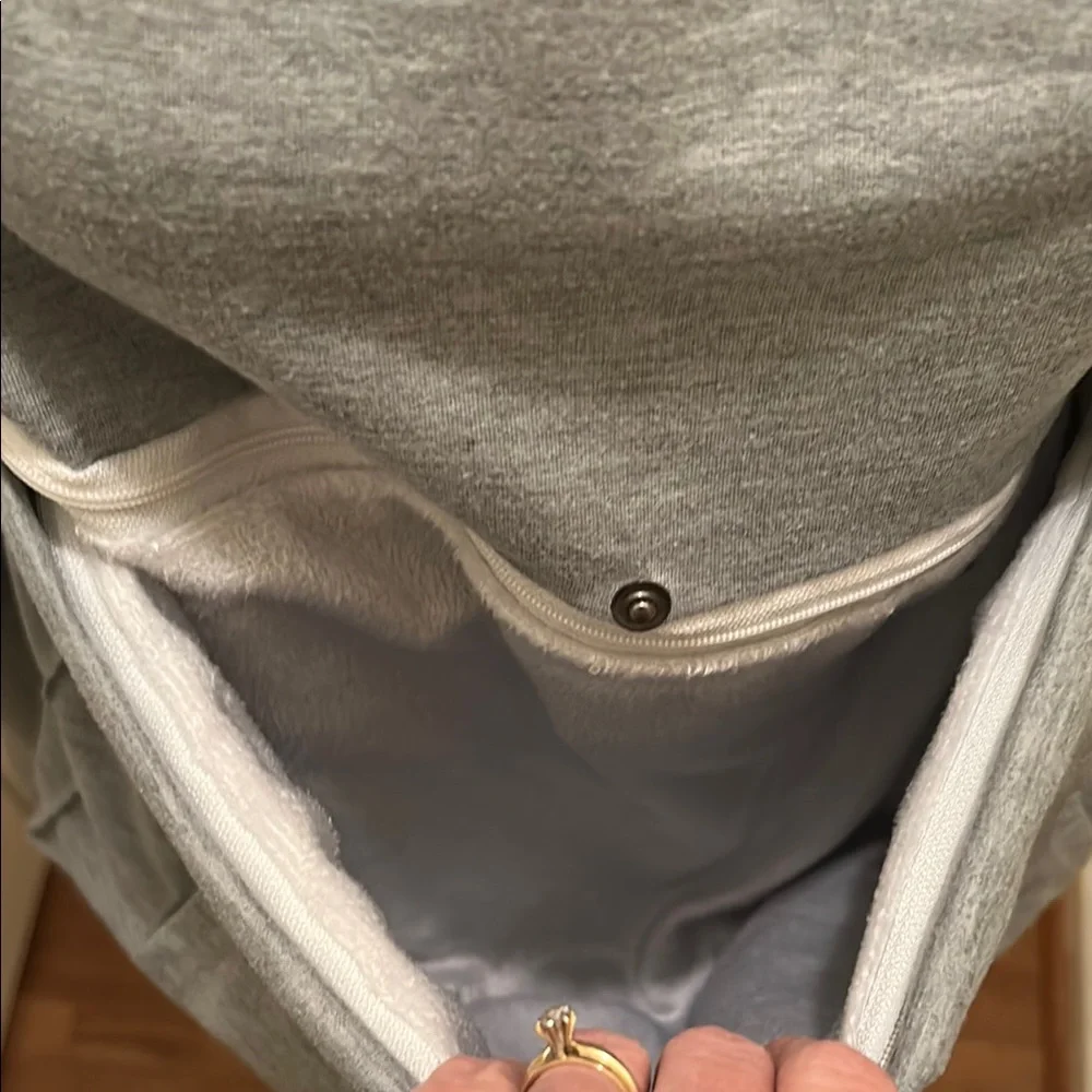 Gray Women's Hoodie with Pom-Poms